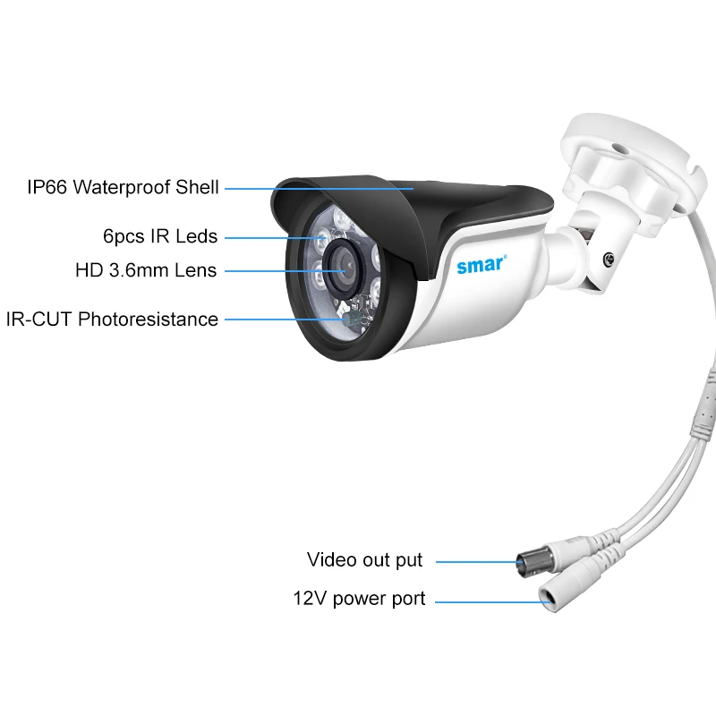 Smar 4CH CCTV AHD système de caméra 1080p/5mp HD système de caméra de sécurité 4 canaux Dvr enregistreur ensemble de Surveillance vidéo extérieure