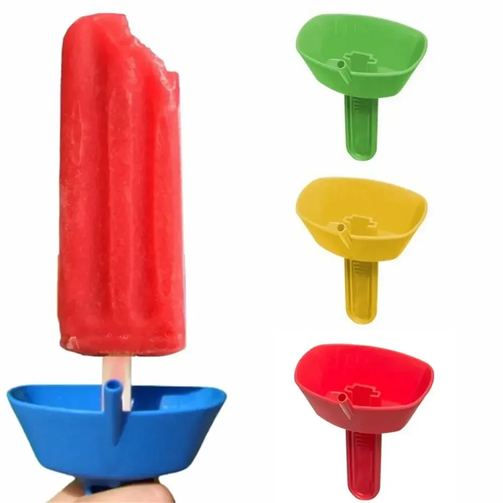 Ice Cream Bracket Popsicle Protectors Drip Guard Holder Cartoon Style Anti-drip Tray Children Kids Home Party Necessity