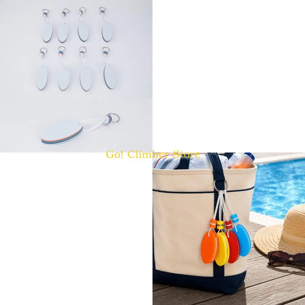Q84C Floating Foam Keychain with Split Rings and Cord Link for Carry Bags and Gear