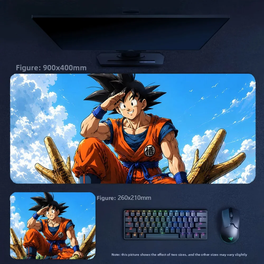 Boys Cartoon Animation Dragon Ball Goku Leather Mouse Pad Boys E-sports Game Large Size Non-slip and Dirt-resistant Keyboard Pad