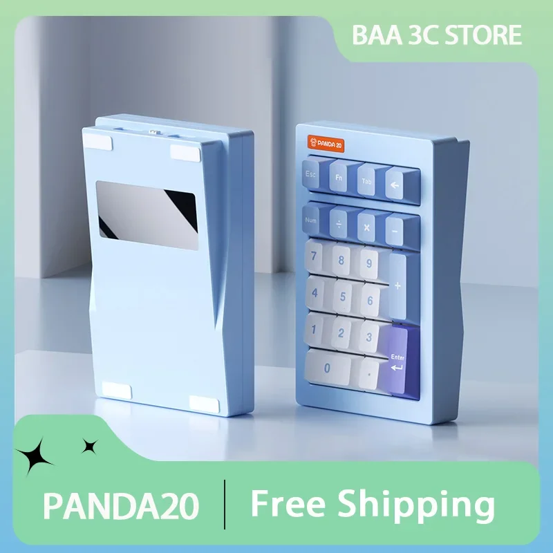 

Panda 20 Number Mechanical Keyboard Tri Mode Aluminium Alloy Cnc RGB Hot Swap Customized Number Mini Keyboard Support QMK VIA