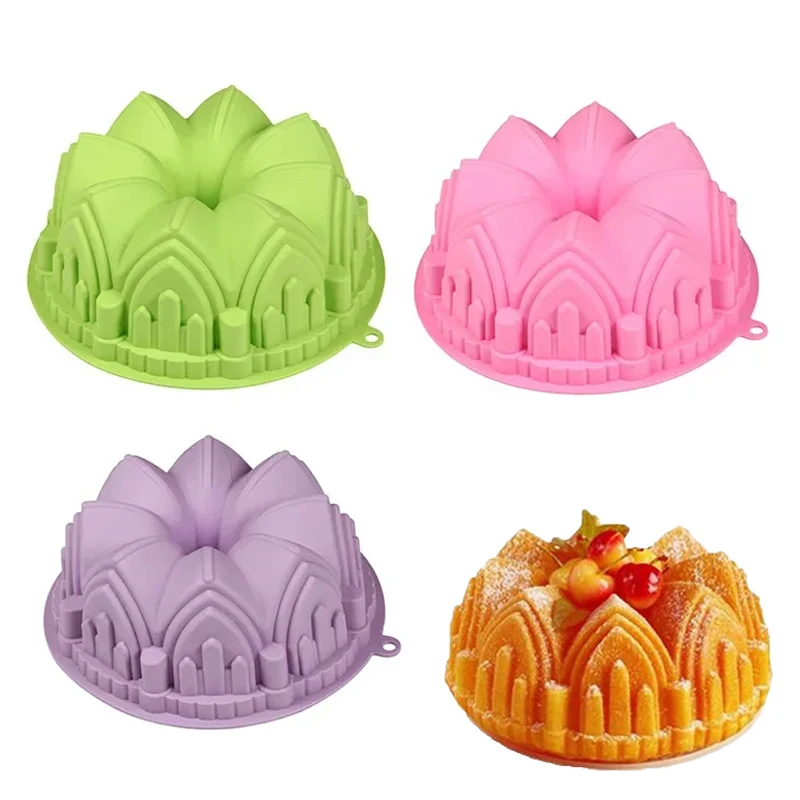 

3D Castle Cake Mold Pan DIY Silicone Baking Mold for Bread Dessert Mousse Birthday Cake Non-Stick Baking Trays Great for Parties