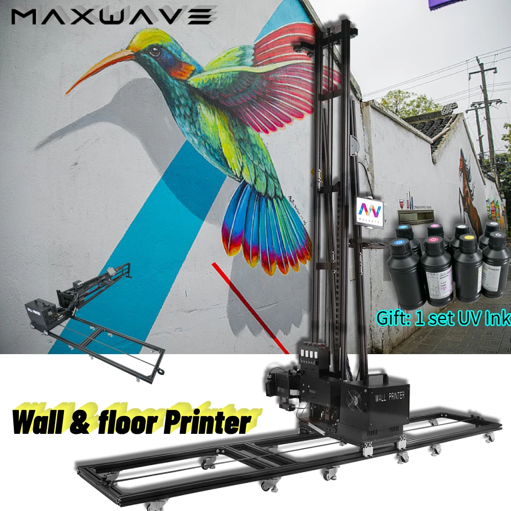 

3d вертикальный напольный и настенный принтер 2 в 1, настенная печатная машина, наземная печать, стекло, дерево, керамическая печать + 7 цветов, УФ-чернила
