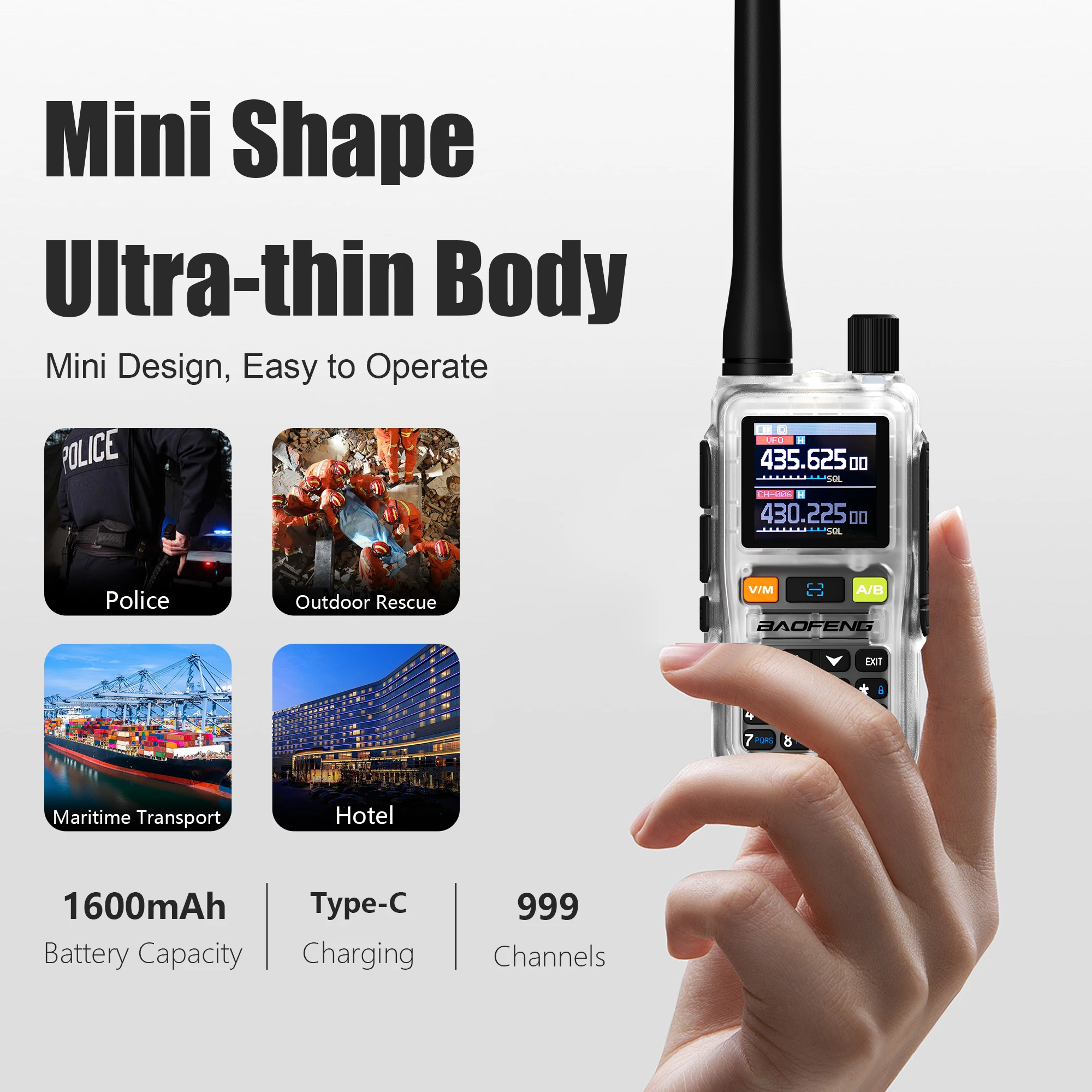 5PCS Baofeng UV 5R Mini Walkie Talkie Dual Watch Dual PTT Bluetooth Programming Type-C Five Colors Camping Ham Radio Upgraded 5R