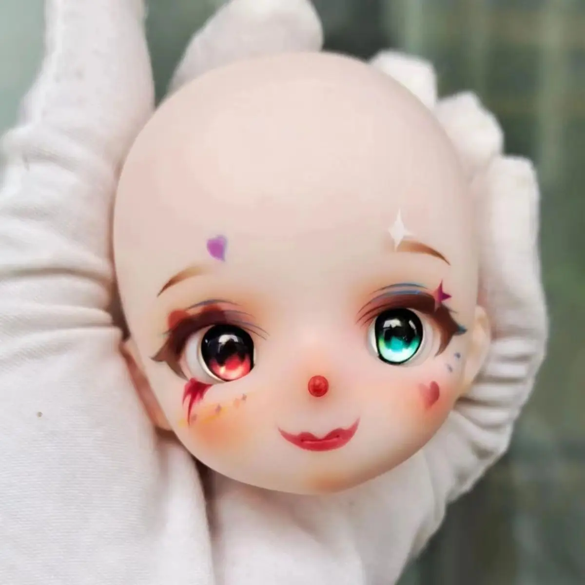 28cm Anime Doll's Head with Makeup 1/6 Bjd Accessories 3D Eyes Cute Doll Head Girls Diy Dress Up Toys