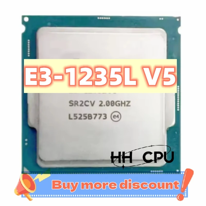 Xeon E3-1235L v5 E3 1235Lv5 E3 1235L v5 2.0 GHz Quad-Core 4-Thread CPU Processor 25W LGA 1151