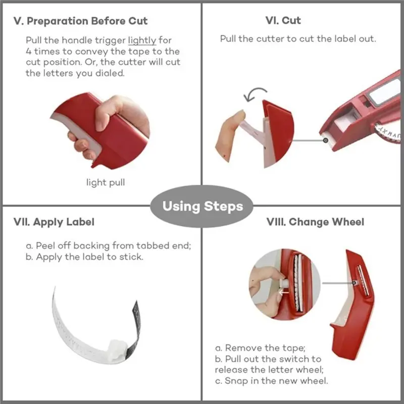 AB34-DIY Manual Embossing Label Maker,Handheld Labeling Tool,Lettering Tool,M1610 Embossing Label Maker