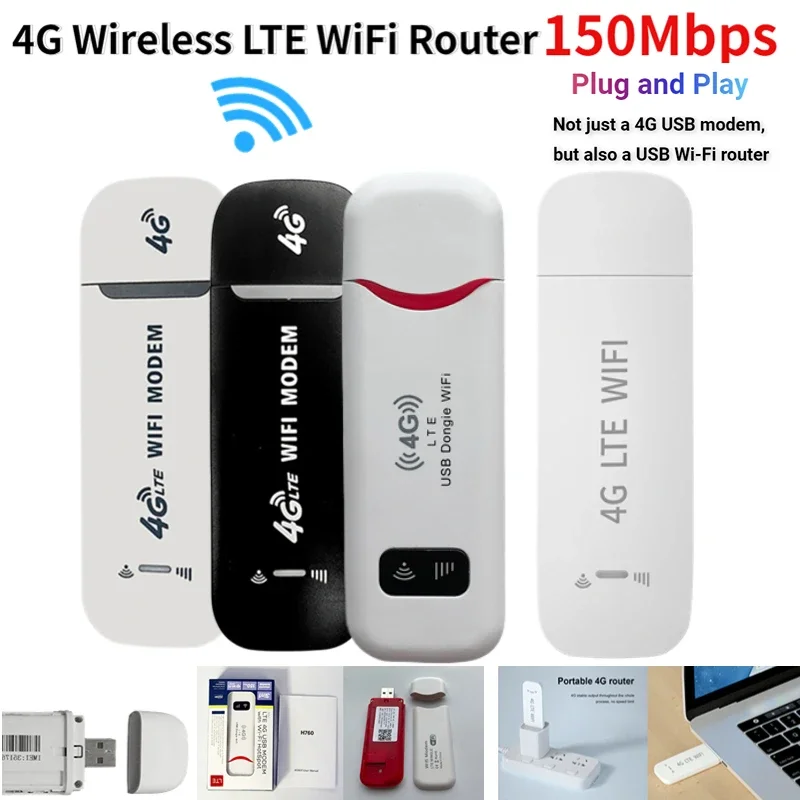 

Портативный беспроводной LTE Wi-Fi-маршрутизатор 4G SIM-карта 150 Мбит/с USB-модем Карманная точка доступа Мобильный широкополосный доступ для домашнего охлаждения Wi-Fi
