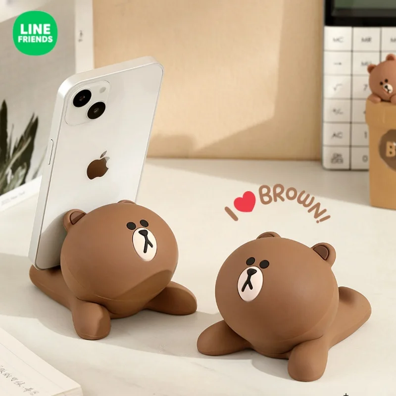 Line Friends Brown Cartoon Cute Tablet Stand Cony Bedside Office Creative Decorative Ornaments Lazy Desktop Mobile Phone Holder