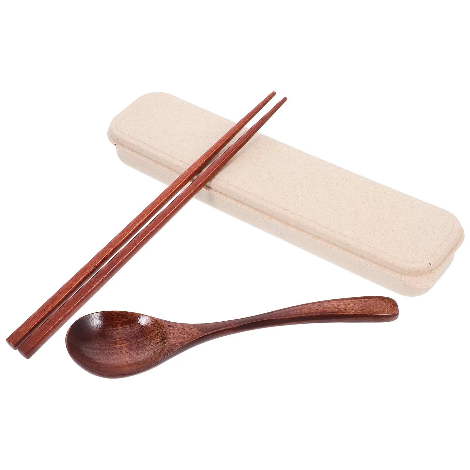 

Japanese Wooden Spoon Chopstick Set Portable Carved Tableware Reusable Flatware Camping Picnic Travel Outdoor Dining