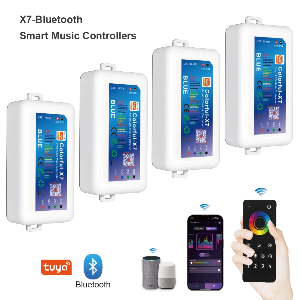 

Ws2812 Led Pixel Rgbic Strip Light Controller Dc5V-24V wifi Sp511E Music Ws2811 Sk6812 Sp107E Addressable Smart App Miboxer 2.4G