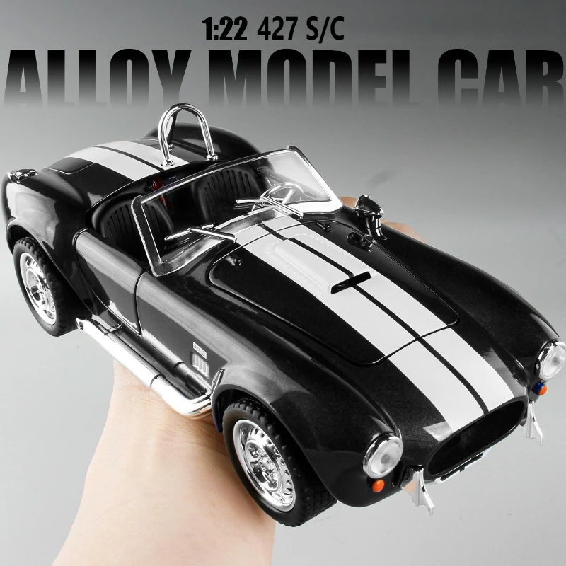 

Классическая модель Ford Cobra 427 S/C, высокая имитация литья под давлением металлического сплава, автомобильный звуковой свет, коллекция детских игрушек в подарок