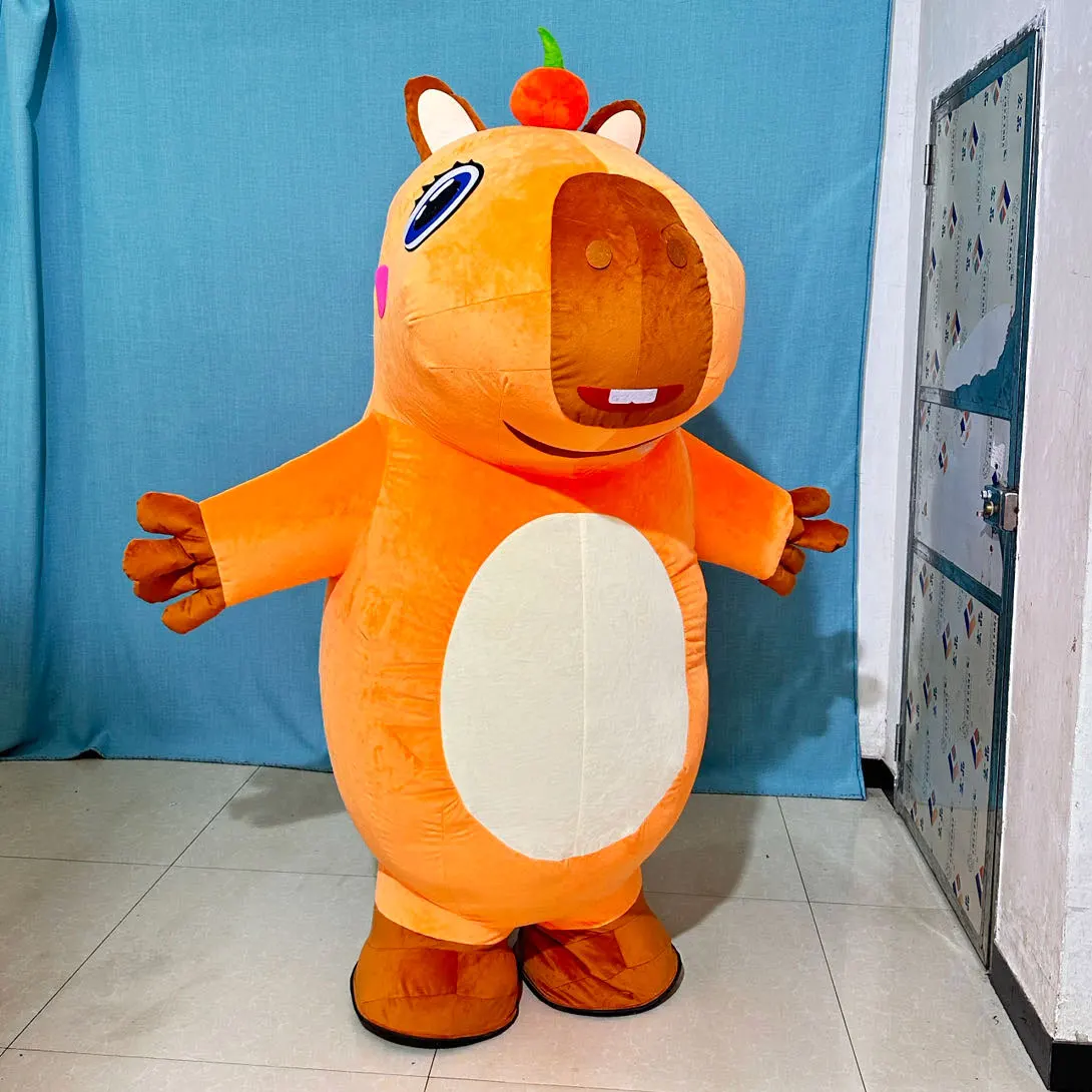 Cute Capybara Mascot Costume Inflatable Cartoon Animal Carnival Halloween Cosplay Fancy Dress Funny Performance Suits