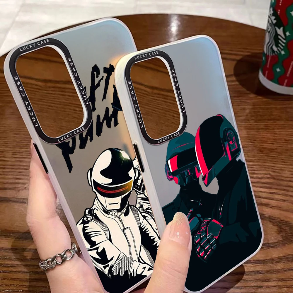 D-Daft Punk Band Phone Case for Huawei Mate 40 30 P50 P40 P30 Pro Nova 9 7 SE Honor 50 Matte Aurora Gradient Luxury Cover