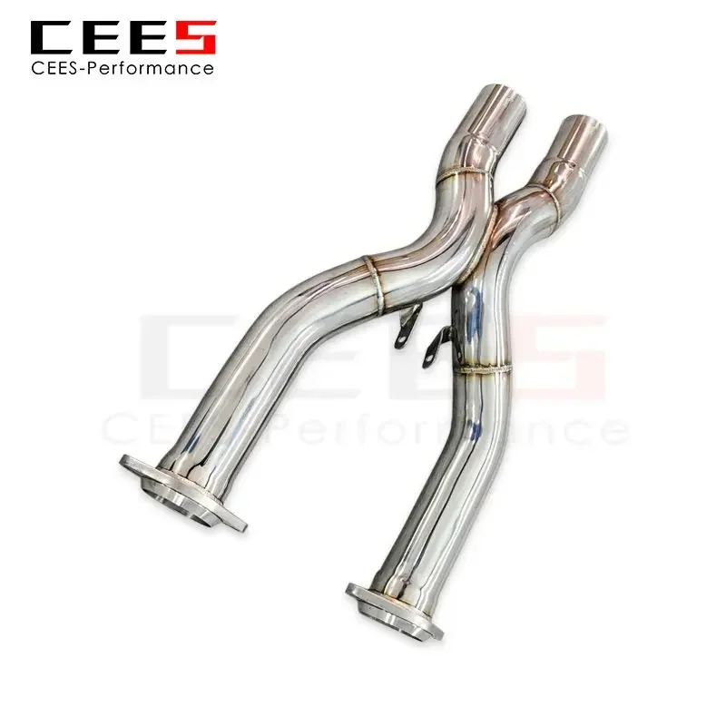 CEES Exhaust Pipe For Ferrari 599 GTB/GTO 2006-2016 X Pipe without catalyst SS304 Stainless Steel Car Exhaust System