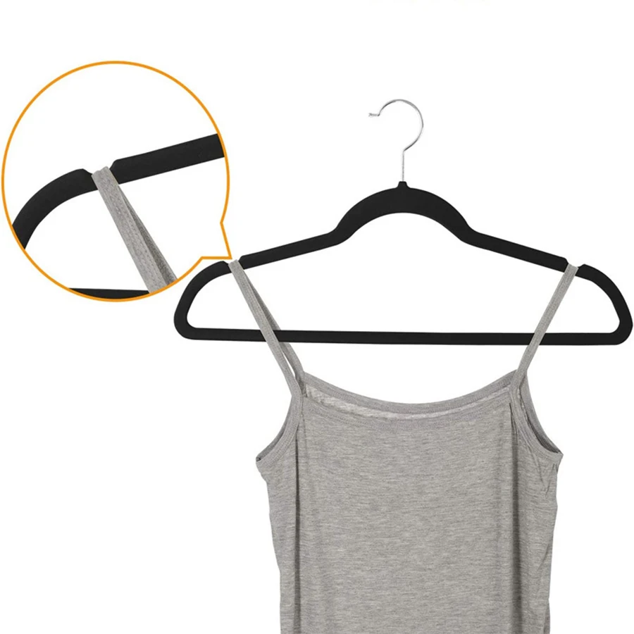 20pcs Slim Velvet Non-Slip Suit Hanger, Durable, Space Saving Hanger with Shoulder Slot