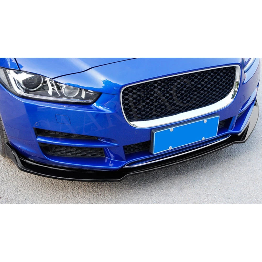 3 PCS/Set Car Front Bumper lip Spoiler Gloss Black for Jaguar XE 2017-2018 Auto Exterior Parts ABS Head Chin Cover Trim