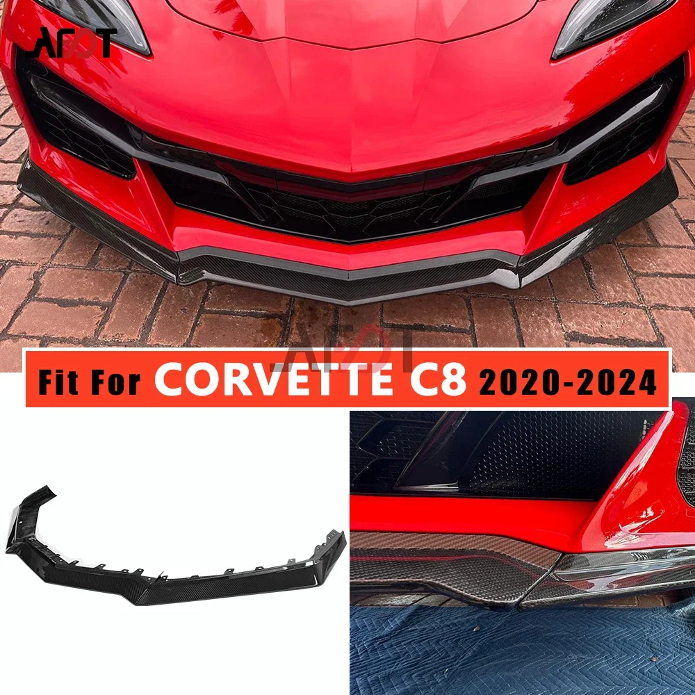 

AFDT For Chevrolet Corvette C8 Z06 Coupe 2020-2024 Real Carbon Fiber Front Bumper Lip Splitter Car Bodykit