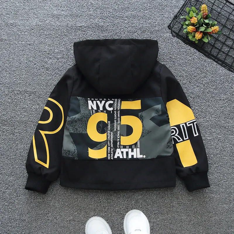 

2026 Цветные куртки для мальчиков, весенне-осенняя верхняя одежда, повседневная одежда с капюшоном и молнией для детей от 3 до 10 лет