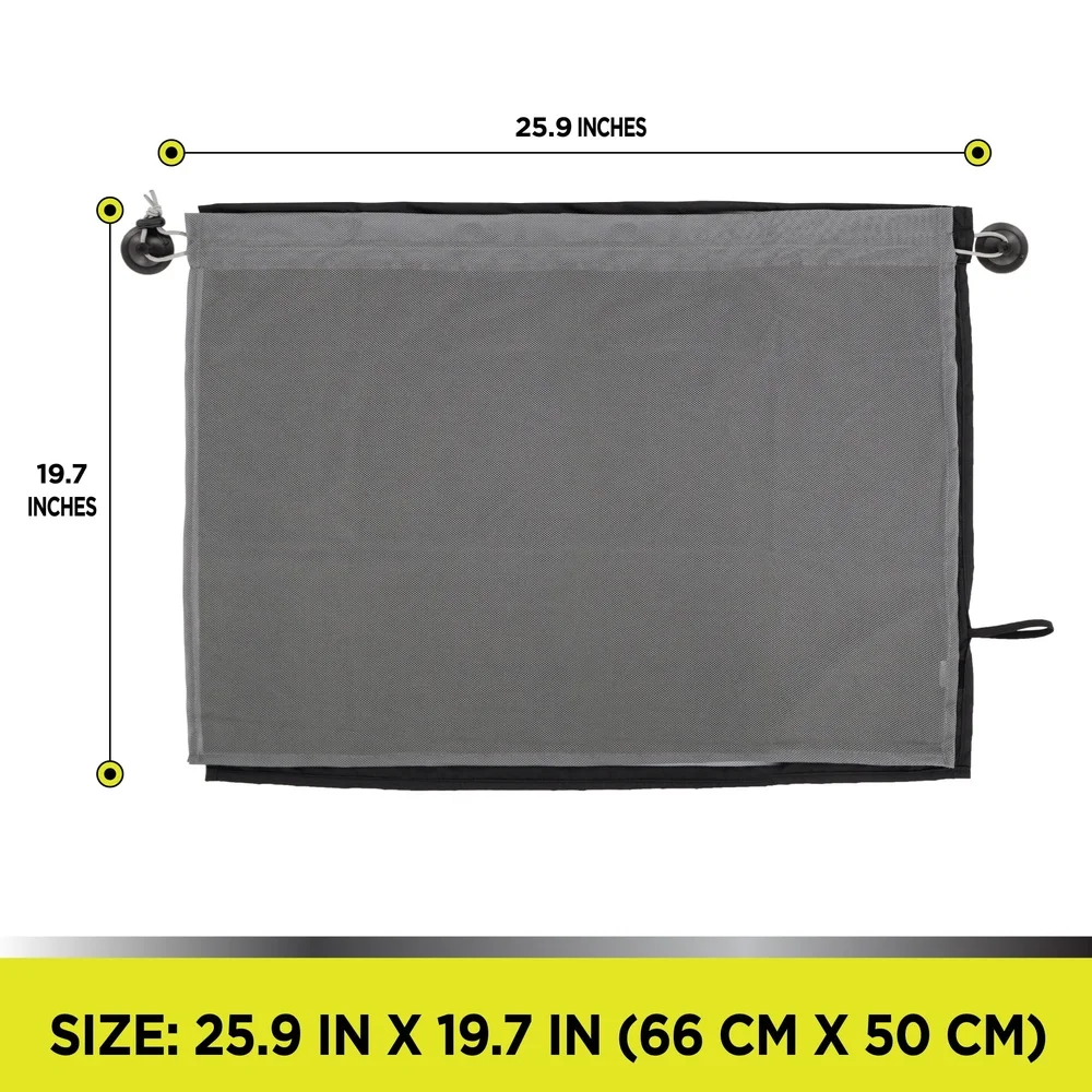 Universal Side Window Suction Cup Car Curtain Sun Shade Double Layer UV Protection Privacy 2 Counts Easy Storage Vehicle