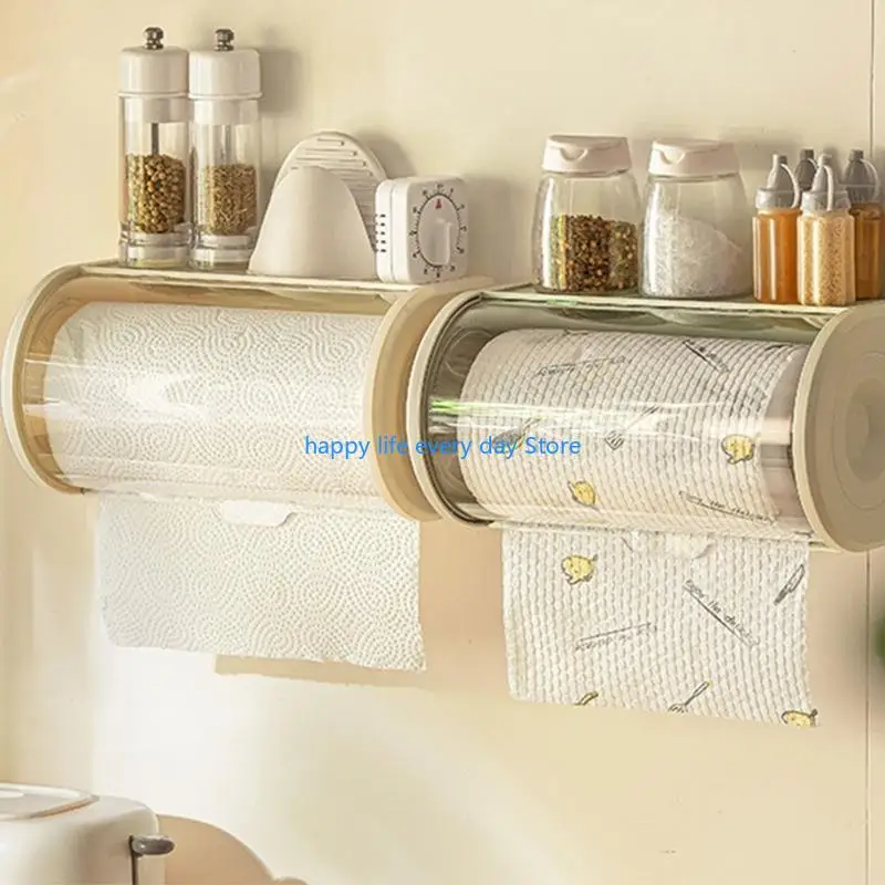 Pastilla almacenamiento tejido dispensador toallas papel papel T8UC con tapa transparente prueba polvo