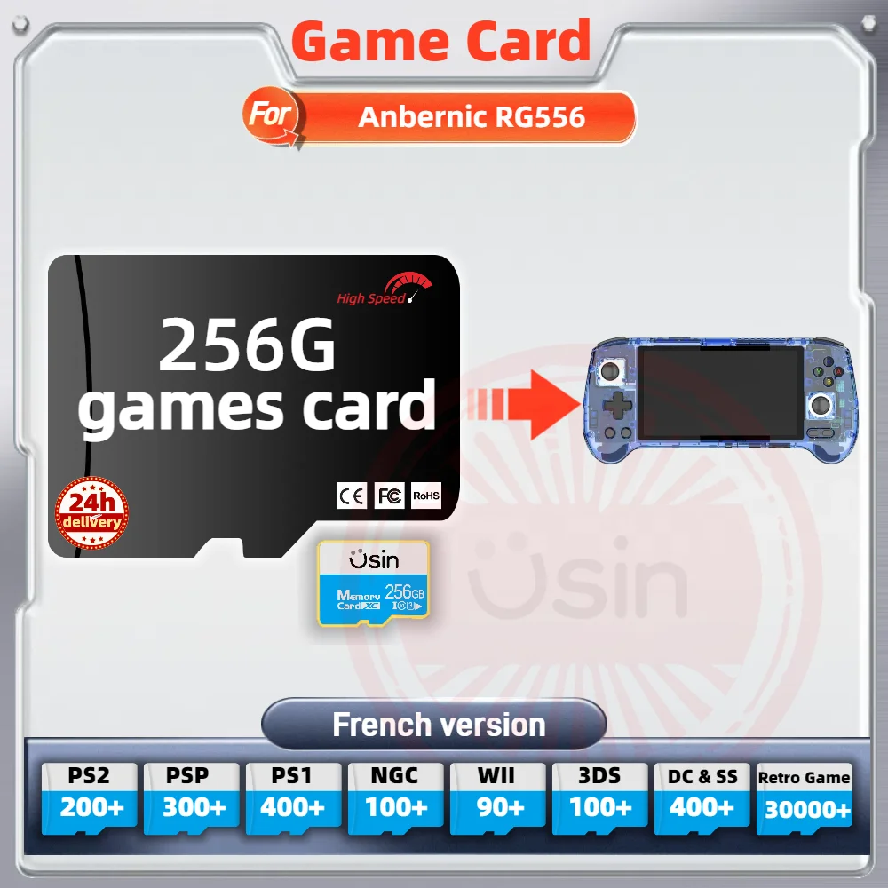 Memory Game Card For Anbernic RG556 RGcube French version Retro PS2 PSP Games Android Gaming portable Console SD TF H-SPEED 256G