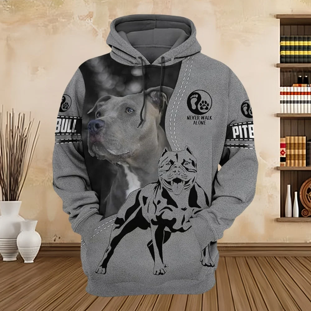 

Men Hoodies Fashion Animal Dog Print Casual Pullover Sweatshirts 3D Pattern Comforts Comforts Long Sleeves Tops Men's Clothing