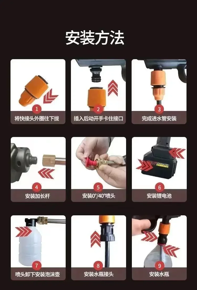 Utility Wireless High-pressure Water Gun Household Portable Multifunctional Cleaning Machine Tool Pesticide Spraying Car Washing
