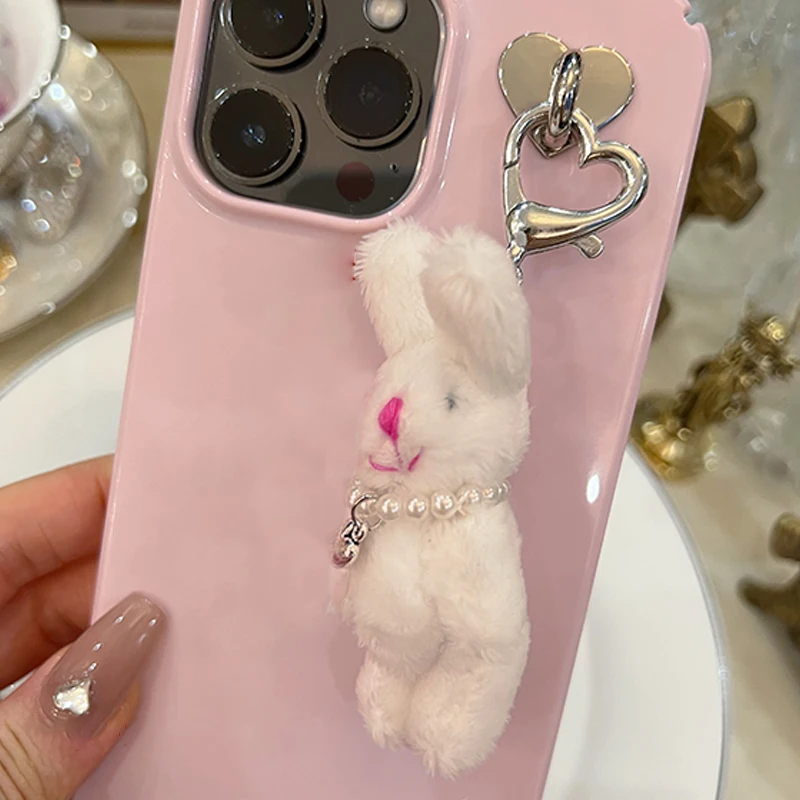 Pendentif lapin en peluche, sac de grande beauté, porte-clés beurre, accessoires de dessin animé