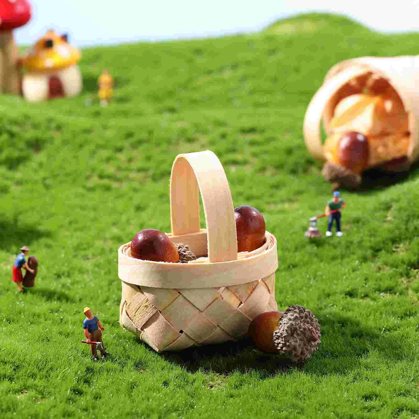 12 Pcs Woven Basket Hamper Mini Baskets Wood for Party Favors Small Gift Wooden Candy Baby