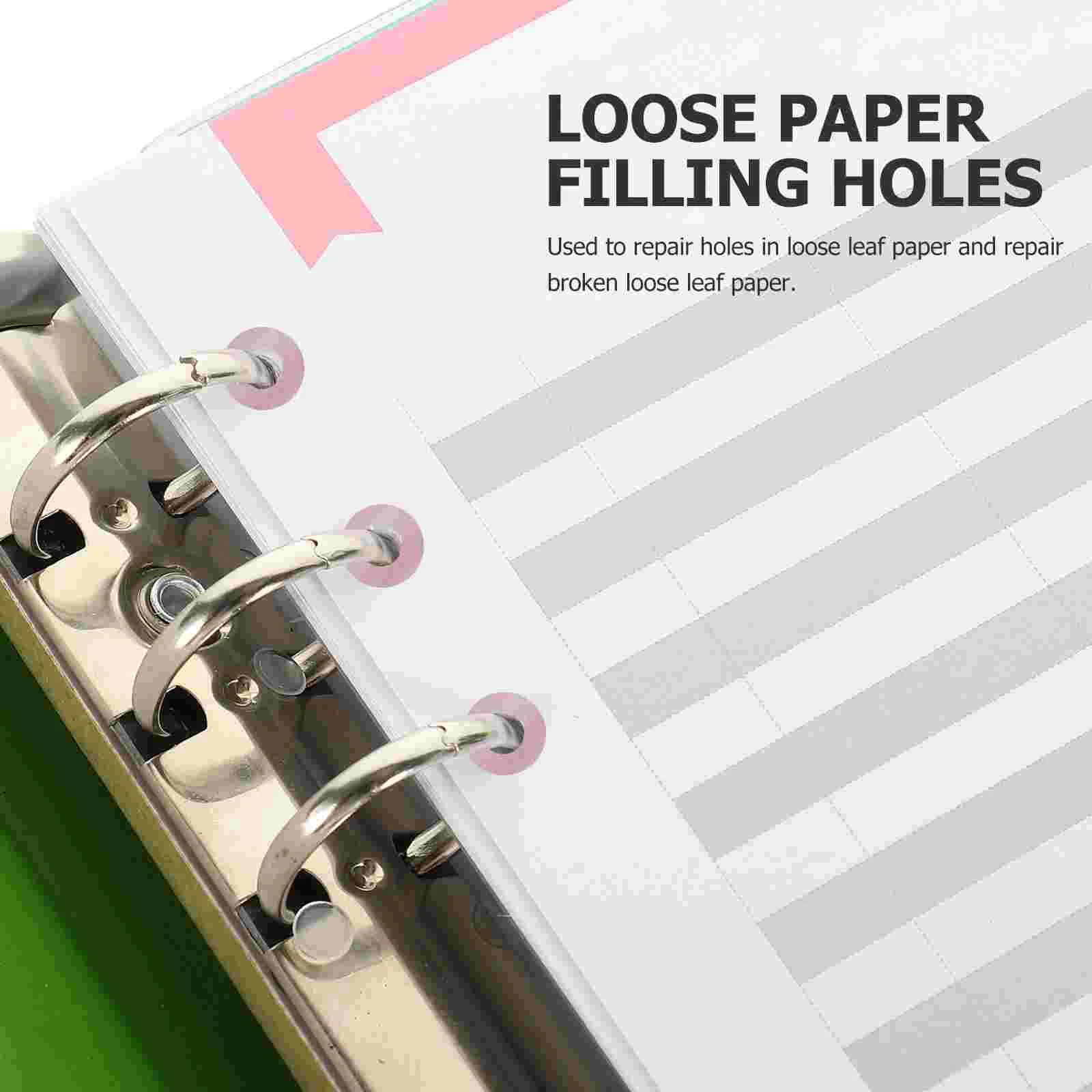 사무실 루즈 리프 종이 패치 구멍 보호 스티커, 수리 펀치 보강 라벨 라벨 바인더 클립 링, 16 장