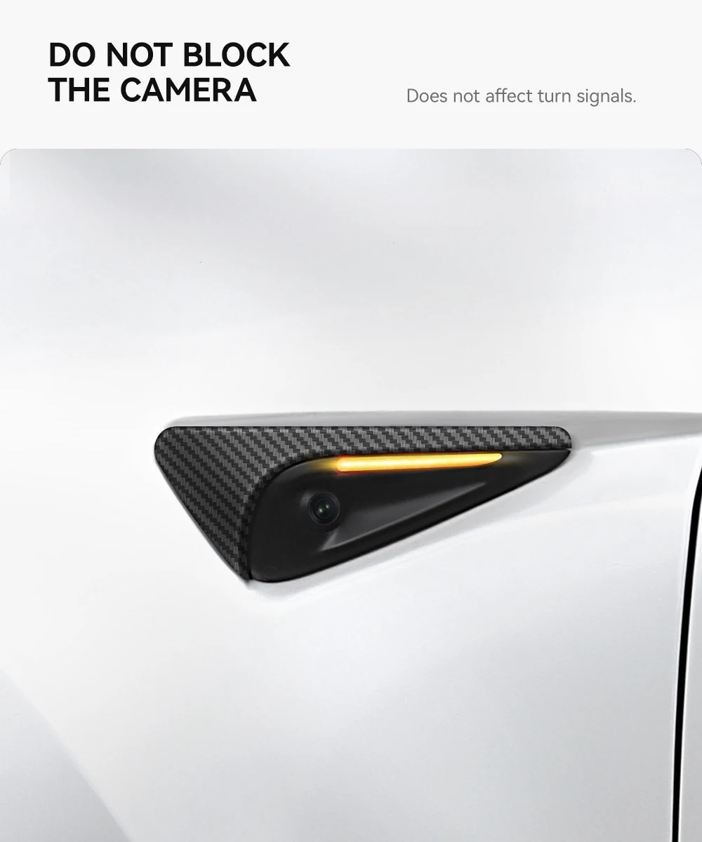 YZ Für Tesla Modell 3/Y Highland Juniper Seite Kamera Carbon Faser Schutz Abdeckung Blatt Bord Schutz Aufkleber Dekor – Detail 4