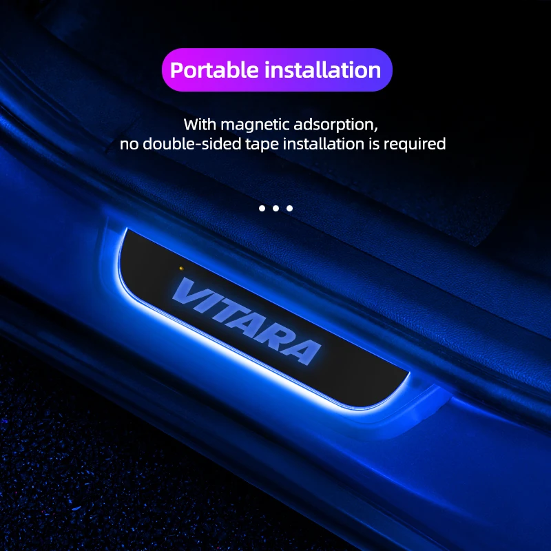 Car Acrylic LED Welcome Pedal Door Sill Light For Suzuki Jimny Swift Grand Vitara Ignis Alto Baleno SX4 Samurai S-Cross Celerio