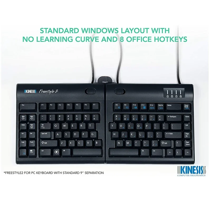 KINESIS Freestyle2 Wired Custom Split Keyboard Ergonomics Detached Multimedia Adjustable Lumbar Support Standard WINDOWS Layout