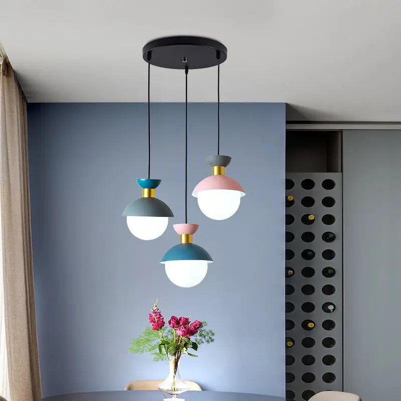 

Room Decoration Bedroom Bedside Hanging Lamp Modern Restaurant Bar Macaron Small Hanging Lamp Decoration