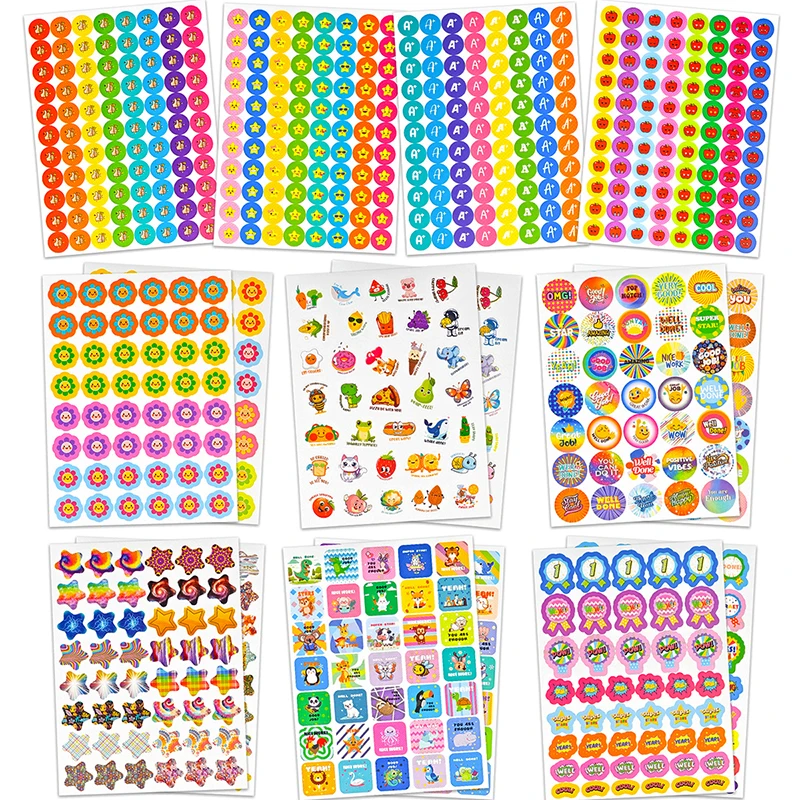 ملصقات تحفيزية للفصول الدراسية للأطفال والطلاب، ملصقات صغيرة لرسوم المكافآت، هدية العودة إلى المدرسة، دراسة مكافأة للأطفال #1