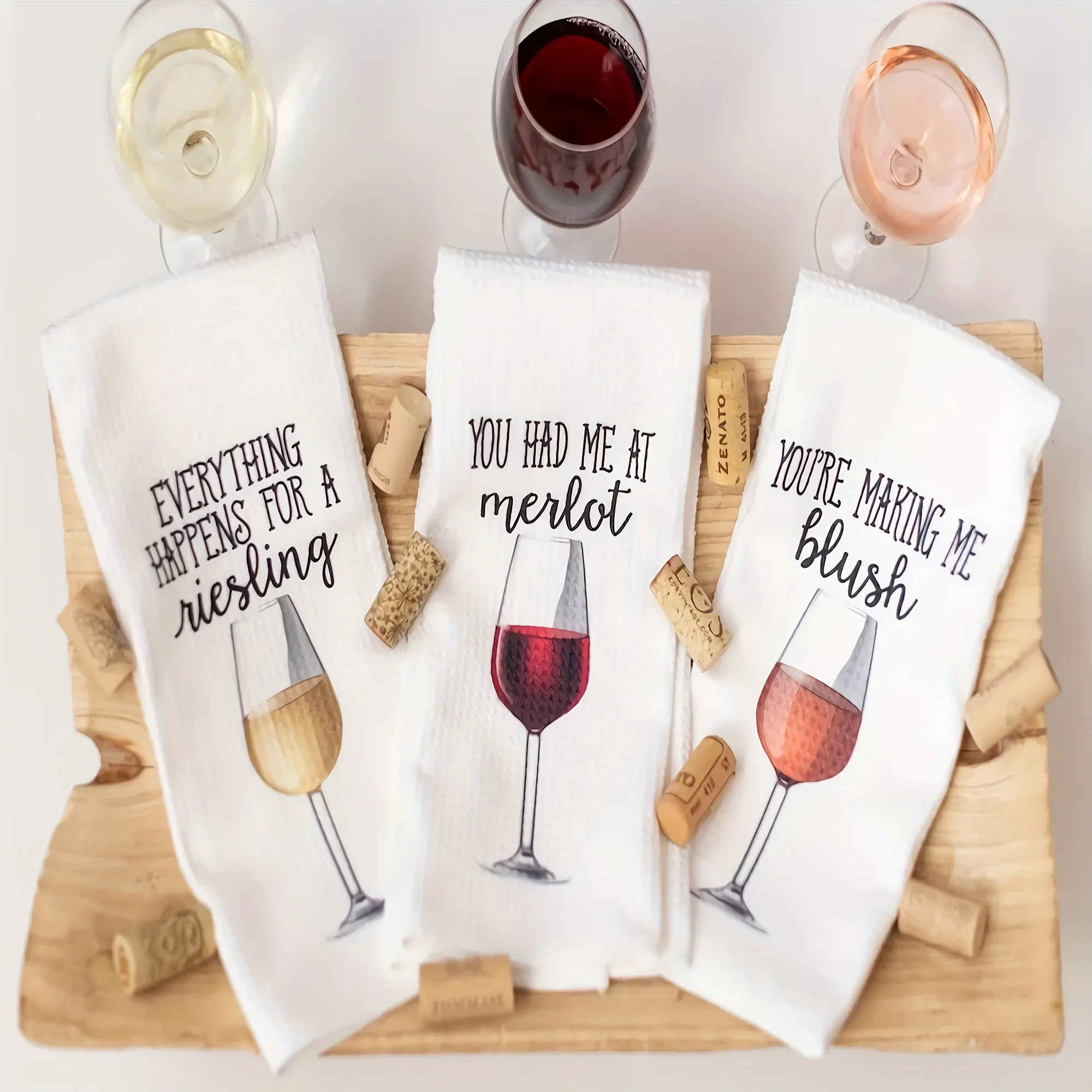 2pcs Dish Towels, Wine Gifts, Hostess Fun Kitchen Dish Towels, Bar Towels, Wine Gift Sets, Fun Kitchen Decor, Fun Housewarming G