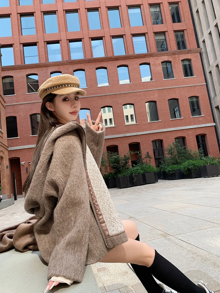 

Furry ort Jaet, женская зимняя новая корейская версия, шапка, пальто, пушистая одежда, маленький размер, женская верхняя одежда для поездок на работу