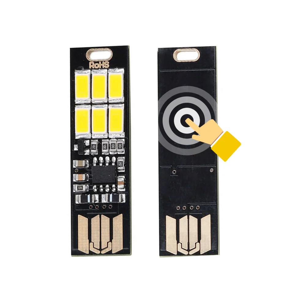 محمول صغير 5730 USB 6 مصباح ليد 5 فولت اللمس الاستشعار عكس الضوء ضوء الليل لبنك الطاقة الكمبيوتر المحمول كتاب القراءة الجدول مصباح