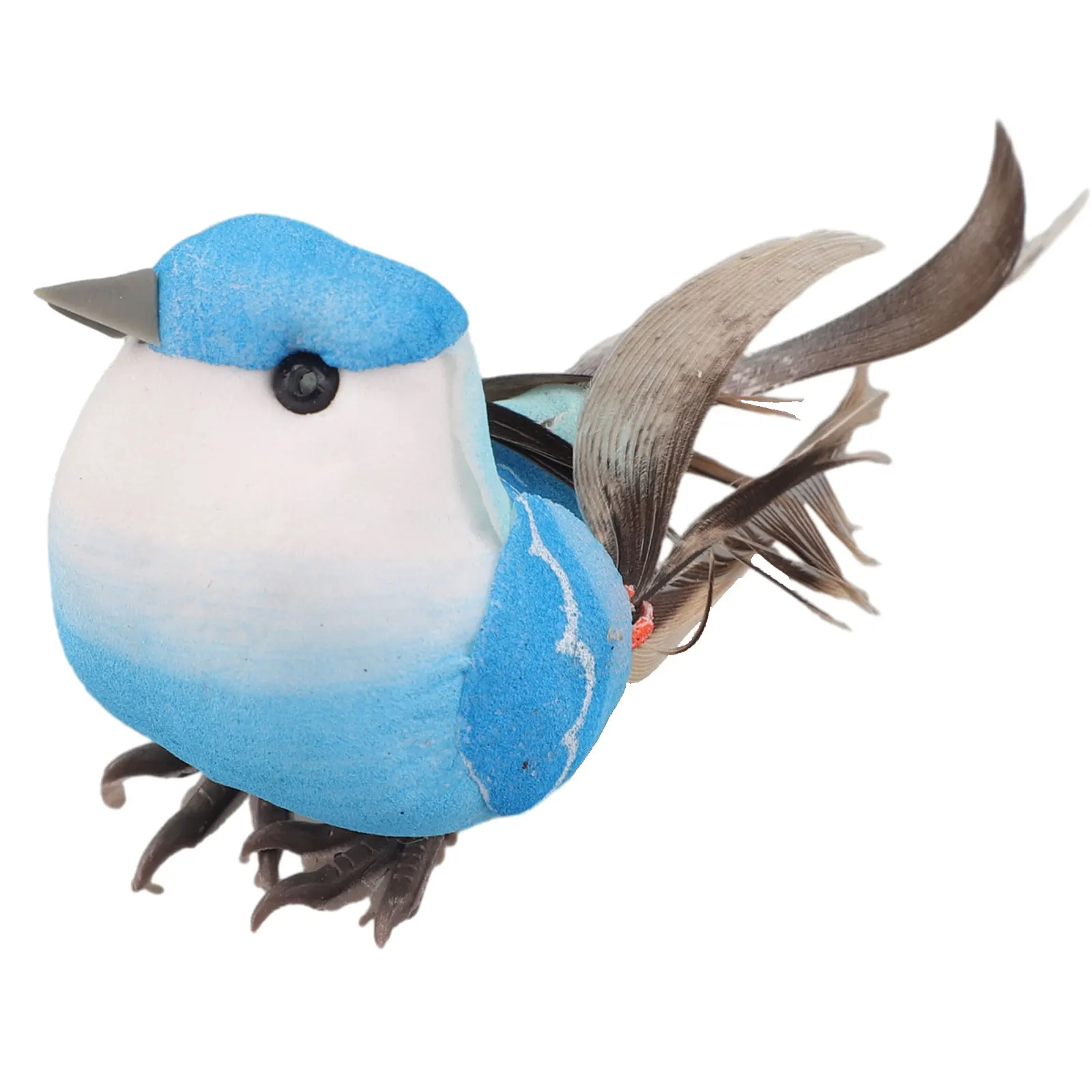 6 Piece Fake Feather Bird Decorations for Xmas Tree Adornments with Natural Perching Pose and Lightweight Foam Core
