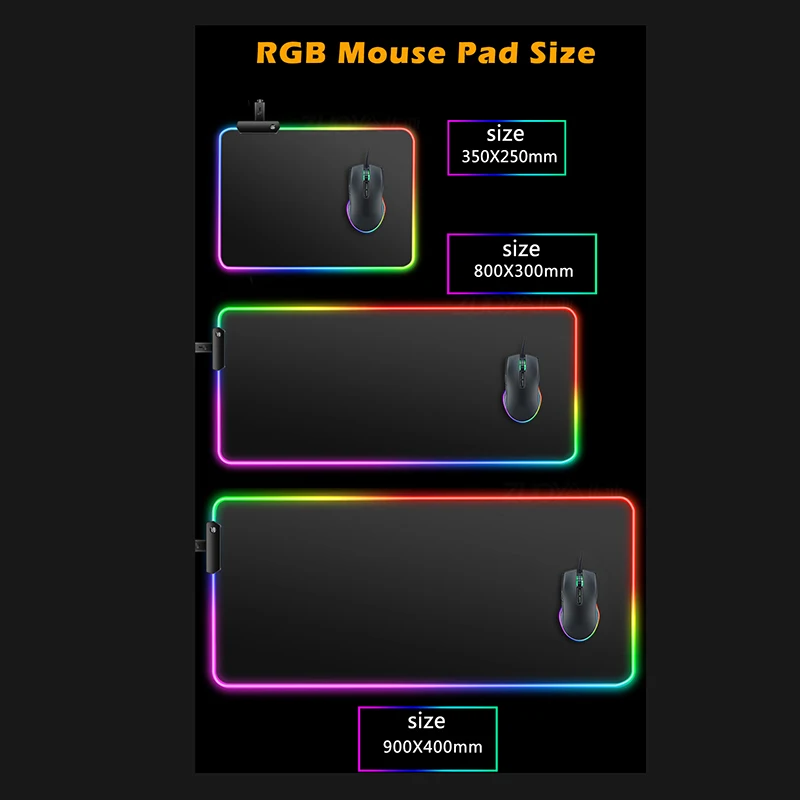 Imagem -02 - Rgb Luminous Mouse Pad para Laptop Acessórios para Jogos Tapete de Teclado Led pc Gabinete Anime Gamer Faça Você Mesmo Estendido Desk Mat