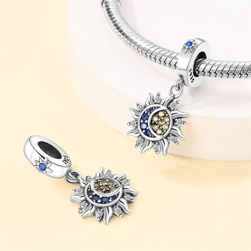 

2026 New 925 Sterling Silver Star And Moon Charms Pendant Fit 3mm Original Bracelet DIY Women Exquisite Birthday Jewelry Gifts
