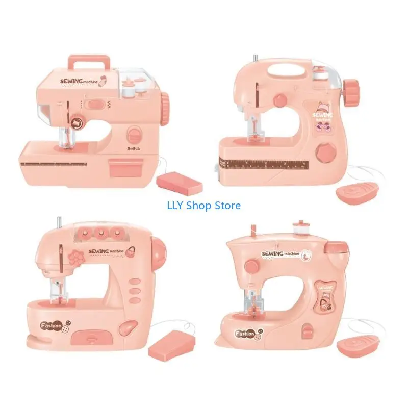 T8UD Electric Sewing Machine Portable Small Sewing Machine Arts Crafts Toy for Kids