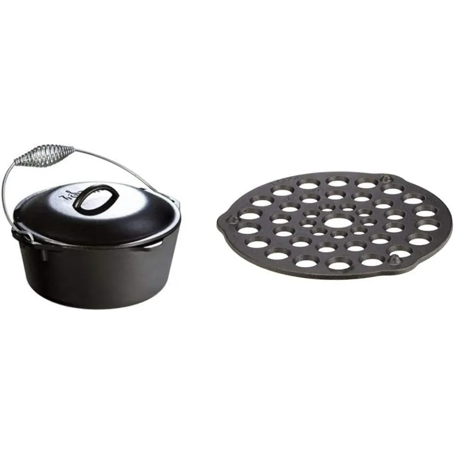 

Cast Iron 5Quart Dutch Oven Bundle with Trivet PreSeasoned