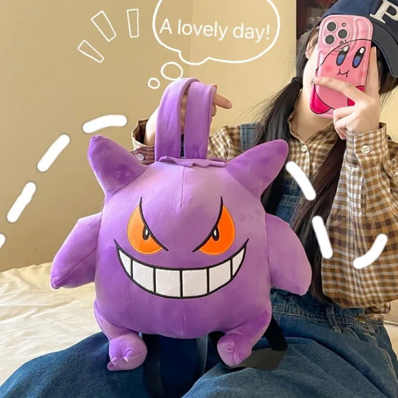 Bonito Pokemon Mochila Kawaii Estilo Japonês Plush Bag Gengar Eevee Snorlax Mochila Schoolbag Cosplay Props Moda Presentes