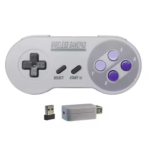 Wireless Gamepad USA Version Purple Button 2 Reciever 2.4G Joypad Joystick Controller for SNES Mini PC Windows NS Switch Phone