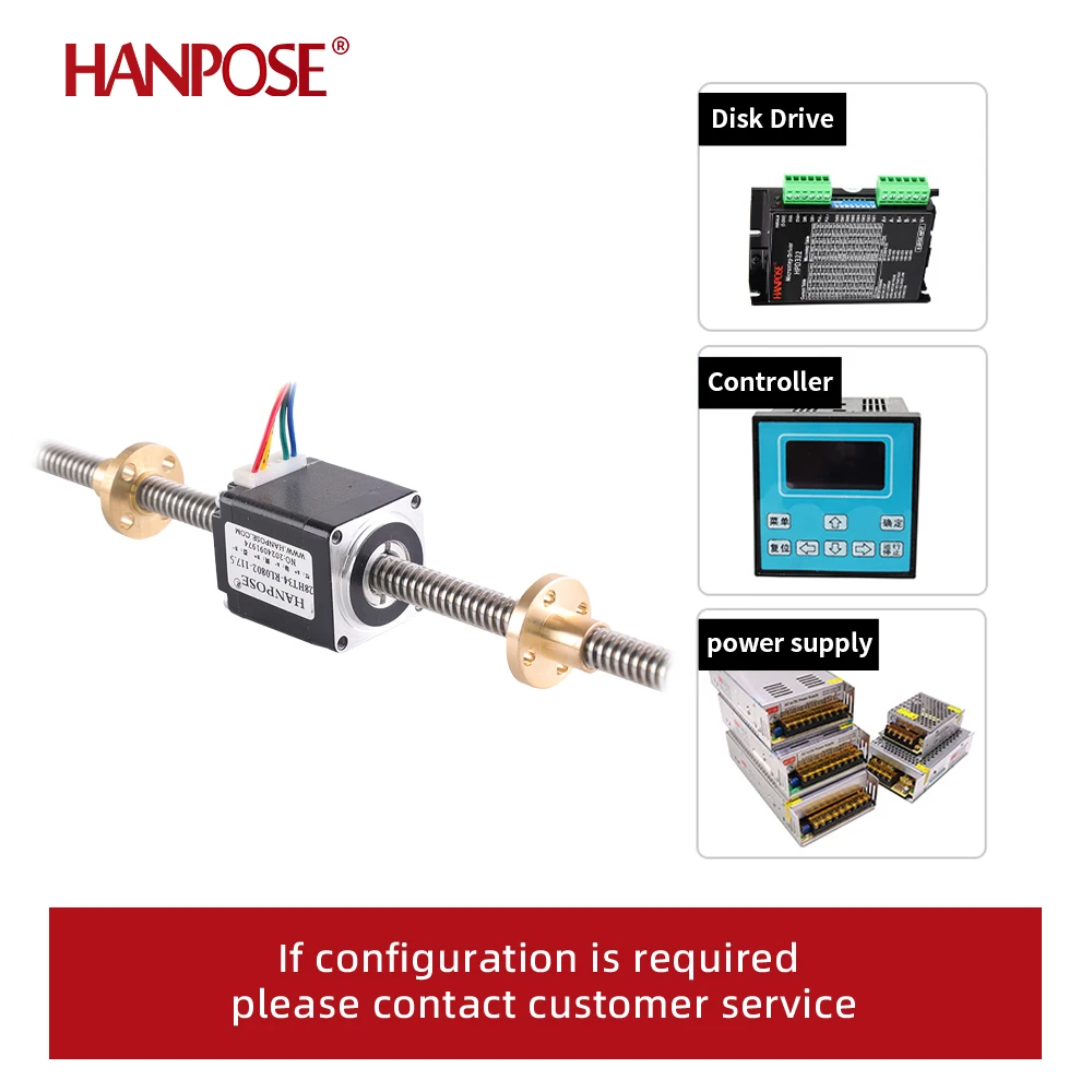 28HT34-28/40/50-RL0802-117.5 Trapezoidal Lead Screw Motor Assembly with Reversible Threads