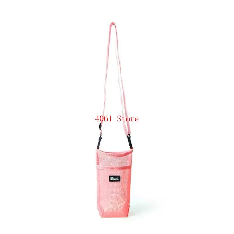 

Portable Water Bottle Holder with Adjustable Shoulder Strap Mesh Cup Sleeve Bags