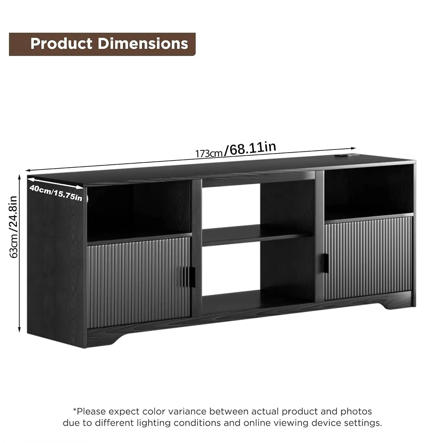Fluted TV Stand for Tvs up to 80