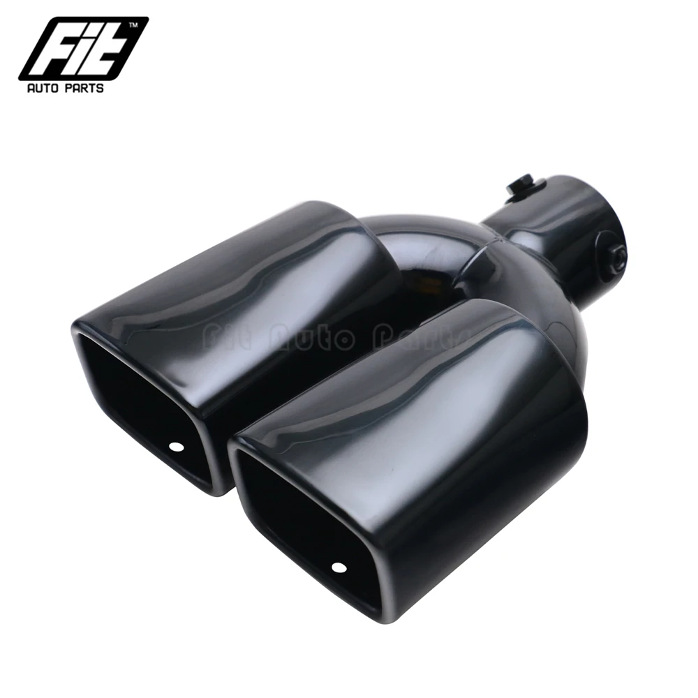 

Dual Outlet Nozzle Rear Muffler Tip Universal Square Mouth Exhaust Tip Car Tail Throat Accessories